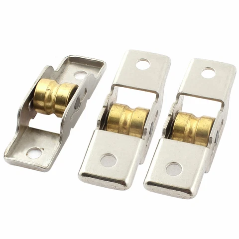 Cabinet Door Sliding Wheel Window Sash Pulley 11.5mm Single Roller 3pcs Cover