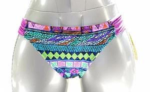 Hobie Bikini Bottom Hipster M Medium Multi Color Scrunch Side Swimwear Swim Pant - Picture 1 of 8
