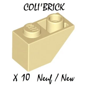 Lego 3665 - 10x Brique Toit / Slope, inverted 45 2x1 - Beige / Tan -NEUF - Picture 1 of 1