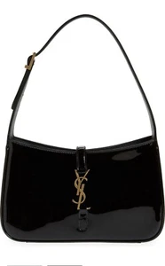 Saint Laurent Le 5 a 7 Hobo Patent Small Black - Picture 1 of 11