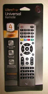 GE Ultra Pro Universal 4 Device Remote Control Brushed Nickel Easy Programing - Image 1 of 2