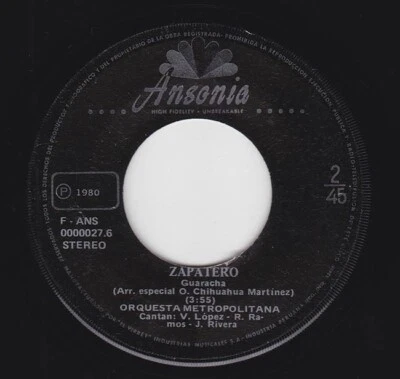 ORQUESTA METROPOLITANA "Calletana" Guaracha Salsa 1980 PERU 45 Listen - Image 1 of 2