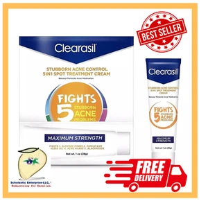 Clearasil Stubborn Acne Control 5In1 Spot Treatment Cream, Maximum Strenght with