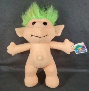 Troll Kins Plüschpuppe grüne Haare 90er ACME 9 Zoll neu mit Etikett APSCO St Louis Missouri - Bild 1 von 6