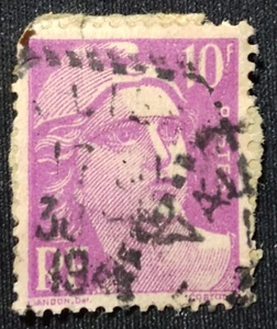 1947 FRANCE ๐ซ๐ท Marianne Gandon 10f Stamp FREE2Ship w/TRACKING! (S598) - Picture 1 of 6