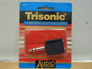 Trisonic 6.35MM maschio spina stereo a 2 6.35MM femmina jack stereo adattatore Y - nuovo - Foto 1 di 6