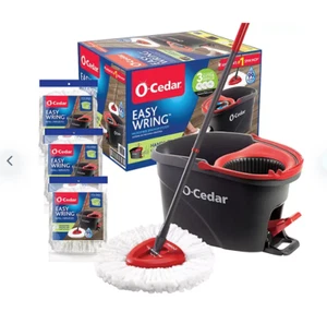 O-Cedar Easy Wring Spin Mop & Bucket Floor Cleaning System with 3 Extra Refills - Picture 1 of 8