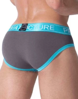 Private Structure Mens mini Brief Soho Luminous Mini Briefs Teal Grey 3681 47 - Image 1 of 4