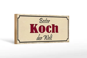 Holzschild Spruch 27x10 cm bester Koch der Welt Holz Deko Schild wooden sign - Bild 1 von 5