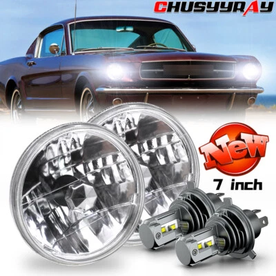 2X DOT 7" Inch Round LED Headlights Hi/Lo DRL Lamp fit Ford Mustang F150 F100 - Image 1 of 4