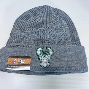 NBA Milwaukee Bucks NEW ERA TRANING SERIES BEANIE | GRAY | OSFM - Picture 1 of 3