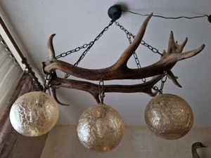 Lampada corna corna di cervo lampadario lampadario plafoniera sfere camera di caccia lampada - Foto 1 di 11