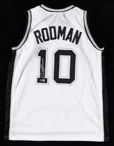 Dennis Rodman signiertes San Antonio maßgeschneidertes weißes Basketball-Trikot (PIA) - Bild 1 von 4