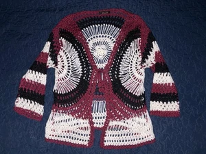 Cárdigan Danara Boho Crochet Suéter Tejido Abierto Multicolor Talla Oke - Imagen 1 de 7