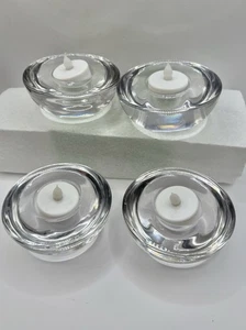 SHANNON Godinger LEAD Clear CRYSTAL Taper/Votive CANDLE HOLDERS Set of 4 - Picture 1 of 5