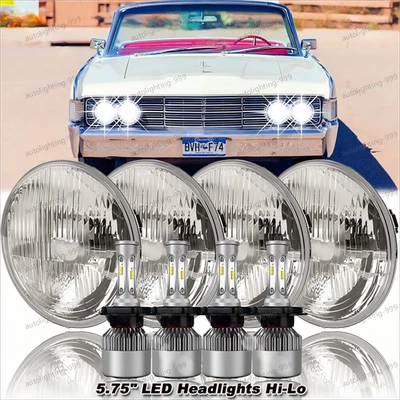 Faros LED de haz alto/bajo de 5-3/4" 5,75" para Lincoln Continental Mark VI 4 un. Foto 1 de 4