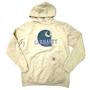 Sudadera con Capucha Carhartt Amarilla Talla Mediana Calce Suelto Peso Medio Gráfico Logo - Imagen 1 de 7