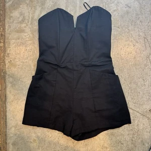 H&M trägerloser schwarzer Kleid Strampler Größe 4 schwarz - Bild 1 von 6