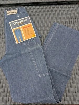Винтажный новый из старых запасов Oshkosh B'Gosh Dungarees джинсовой ткани Sanforized джинсы 27 x 35 новый с Ярлыками Союз сделано 70-х - Изображение 1 из 4