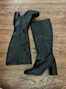 Dolce Vita Flapper Knee High Boots Black Women's 10 Wide Calf - Picture 1 of 8
