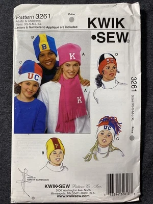Fleece Hat & Scarf Women’s Sewing Pattern Kwik Sew 3261 - Image 1 of 4