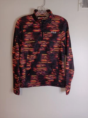 Pullover Fila Sport 1/2 Cremallera Talla Mediana Forrado de Vellón Agujero para el Pulgar Bolsillo Frontal Foto 1 de 4