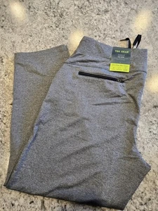 tek gear capri pants L Gray Zip Pockets - Picture 1 of 4