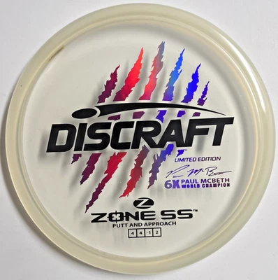 Discraft Zone SS 6x Garra Paul McBeth - 175g Escala Edición Limitada Nuevo Foto 1 de 4