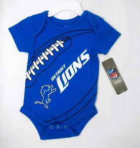 Detroit Lions Football Blue Short Sleeve Bodysuit Size 3/6M - Picture 1 of 1