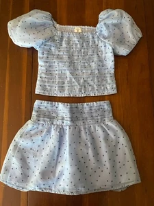 Abercrombie Kids Emerson Puffärmel Top & Skort Set blau gepunktet Mädchen 9/10 - Bild 1 von 12