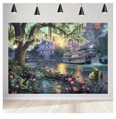 NEW- Princess & The Frog Photography Background, Fairy Tale, New Orleans 70”x54” - Image 1 of 4