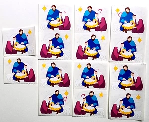 Nativity Manger Jesus Mary Mrs. Grossman Stickers 14 panels 2" x 1-5/8" HTF 1995 - Picture 1 of 2