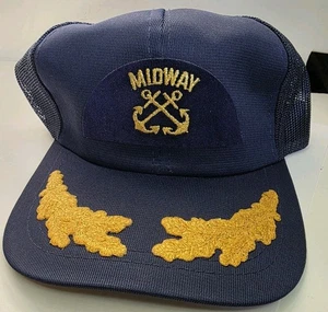 Vintage Midway Gold Leaf Snapback Mesh Trucker Mütze blau - Bild 1 von 5