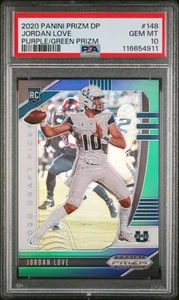Prizm Draft Picks Jordan Love 2020 verde neón Prizm/125 PSA 10 RC combinación de colores - Imagen 1 de 2