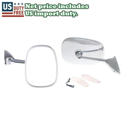 JUEGO ESPEJO RETROVISOR PUERTA IZQUIERDO DERECHO BMW 1500 1600 1800 2000 1964-75 CROMADO 2 PIEZAS Foto 1 de 4