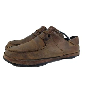 Olukai Ohana Men's Shoes Loafers Casual Brown Nubuck Leather Distressed US 10 - Picture 1 of 10