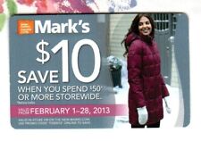 MARK'S ( Canada ) Woman in Winter Coat 2013 Promotional Card ( $0 )