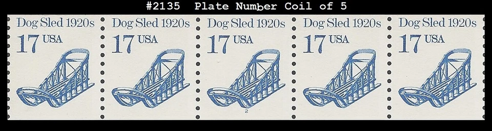 USA4 #2135 MNH PNC5 Pl #2 Dog Sled - Image 1 of 1