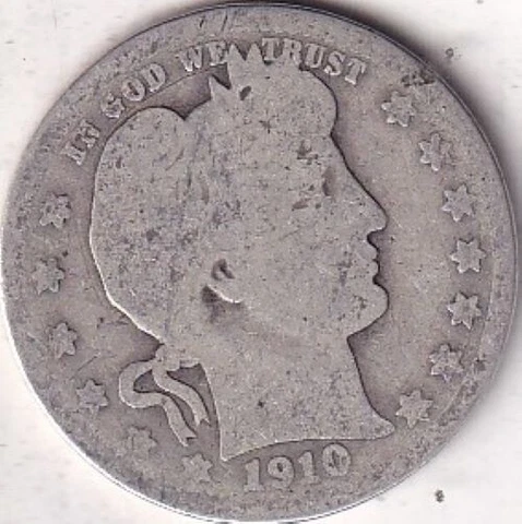 1910 SILVER Barber Quarter #259 - AG - BEAUTIFUL COLOR - BEAUTIFUL COIN Cover