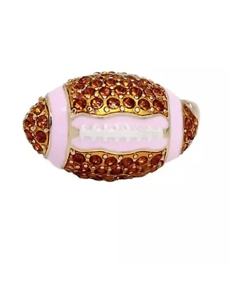 Anillo de cóctel de fútbol de piedra sintética Betsey Johnson talla 7 Foto 1 de 4