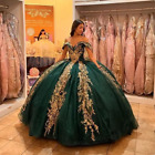 Emerald Green Sequins Off the Shoulder Quinceanera Dresses Ball Gowns Sweet 15