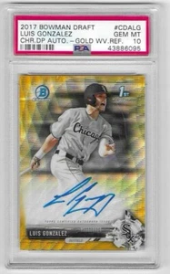 2017 1ST BOWMAN CHROME DRAFT LUIS GONZALEZ GOLD AUTO RC #CDA-LG 33/50 GEM MT 10 - Picture 1 of 2