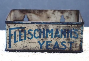 Rare Antique 1910s Fleischmann's "Eat Bread" White and Blue Yeast Tin Baking - Picture 1 of 6