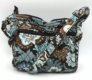 Vera Bradley Crossbody Bag Java Blue Floral Quilted Retired Boho CottageCore USA - Picture 1 of 21