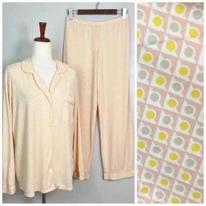 Conjunto de pijama estampado de gisele estampado rosa azulejo geo talla L EBERJEY para mujer - Imagen 1 de 13