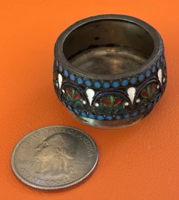 Antigua salina rusa de plata y esmalte de San Petersburgo bien marcada Foto 1 de 4