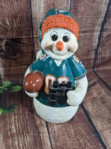 15 inch 4+ LBs - Tall Dolphins Football Outdoor Snowman Jersey and Stocking Cap - Picture 1 of 10