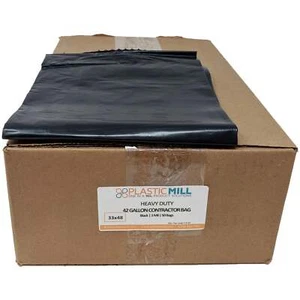 42 Gallonen Auftragnehmer Beutel: schwarz, 3 Mil, 33x48, 50 Beutel. - Bild 1 von 7