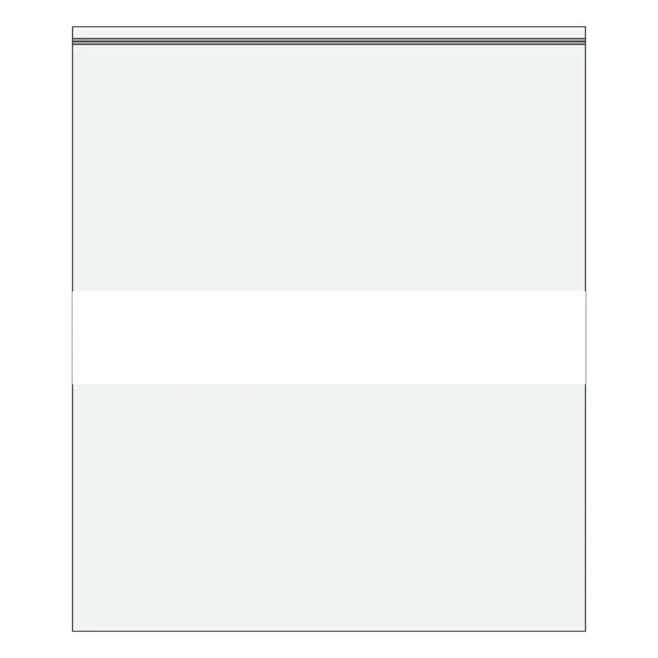 9" x 12" White Block Resealable Plastic Poly Bags - 100 ~ 1,000 - Image 1 of 1