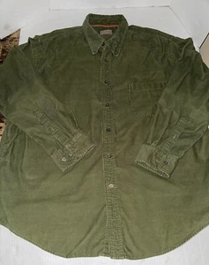 Vintage St Johns Bay Hemd Herren XL Cord olivgrün Button Down leicht - Bild 1 von 5